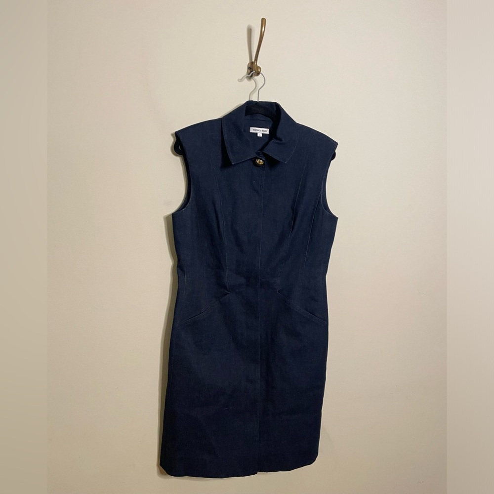 Veronica Beard Serina Denim Minidress in Dark Oxford - Picture 6 of 9